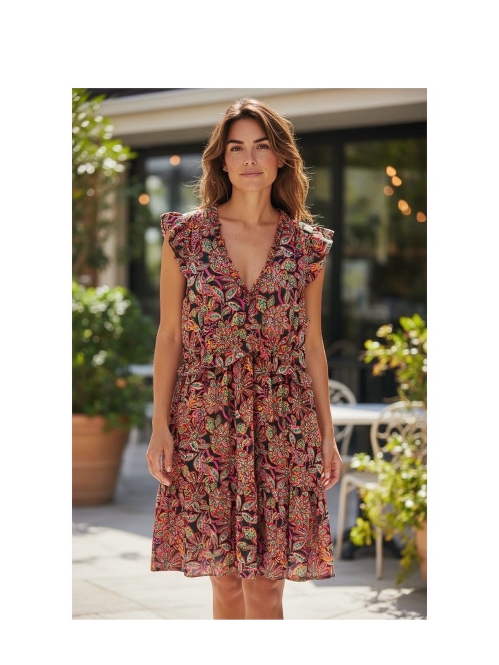 NWT J.Crew Womens Green Paisley Floral Ruffle Tiered Mini Dress
Size 00
